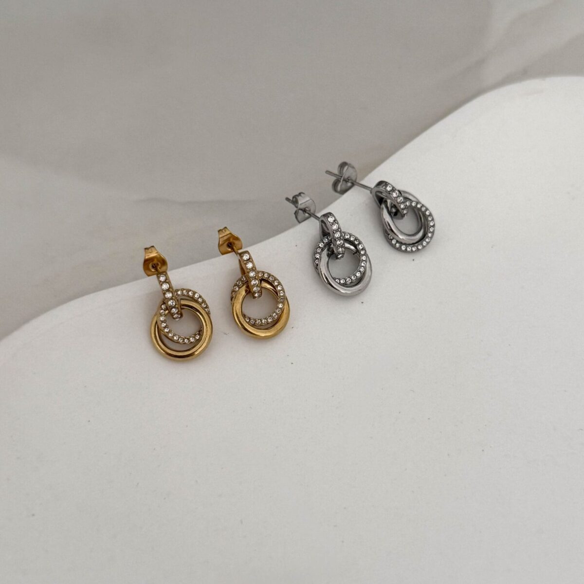 Σκουλαρίκια Double Loop Shine