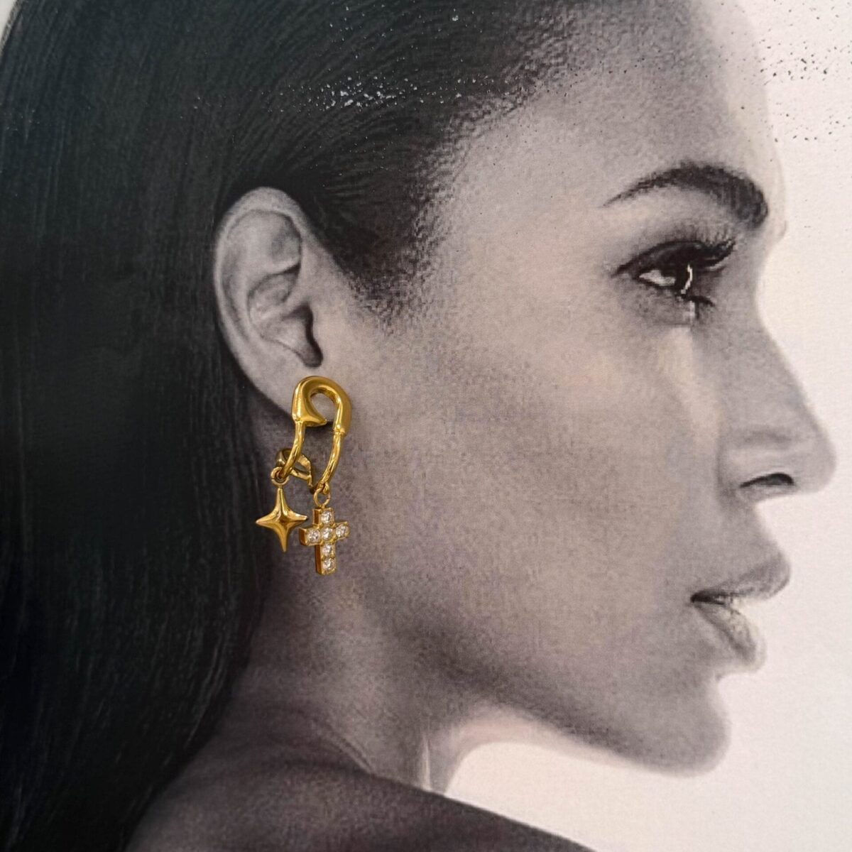 Σκουλαρίκια Star & Cross Drop