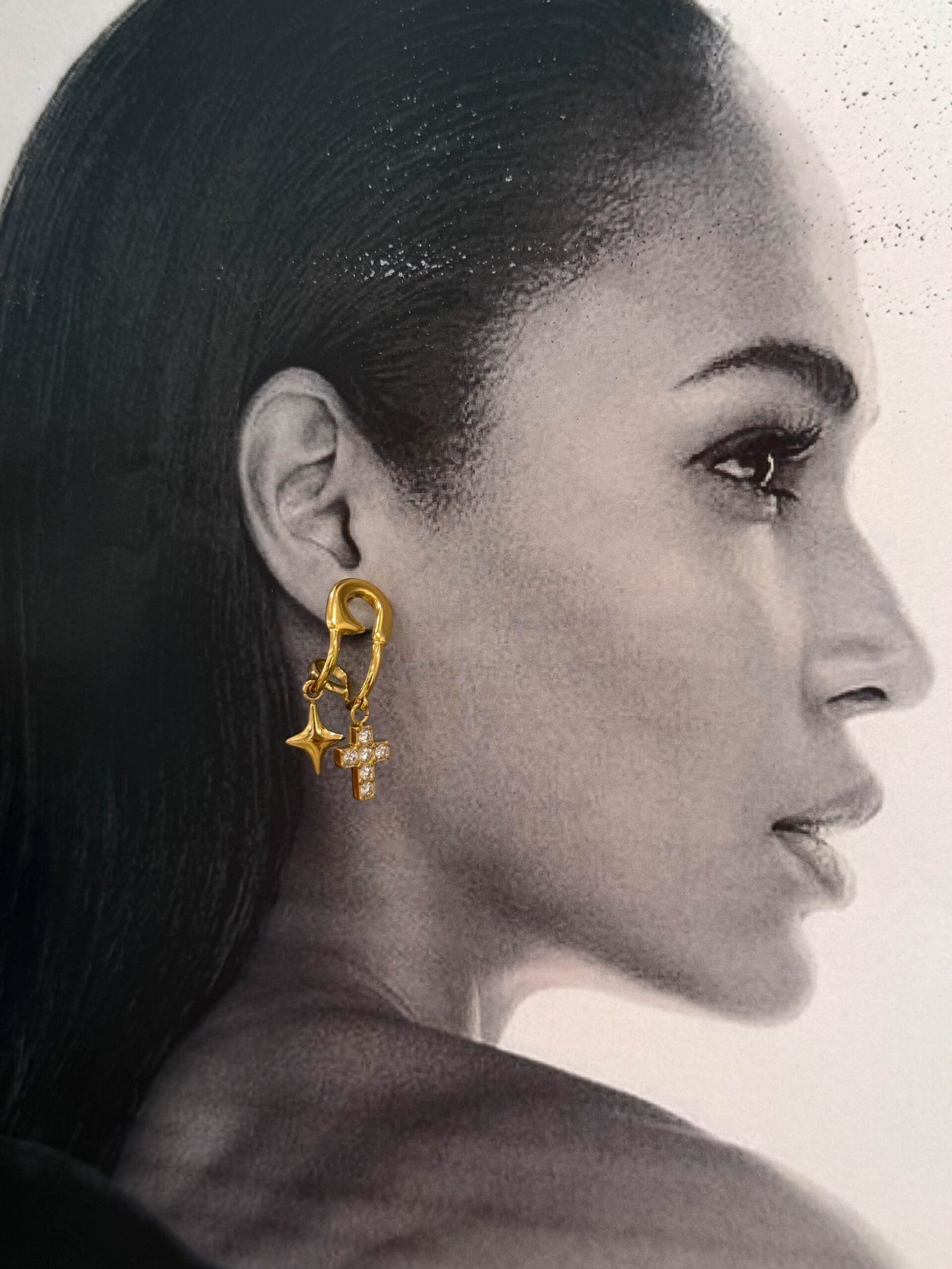 Σκουλαρίκια Star & Cross Drop