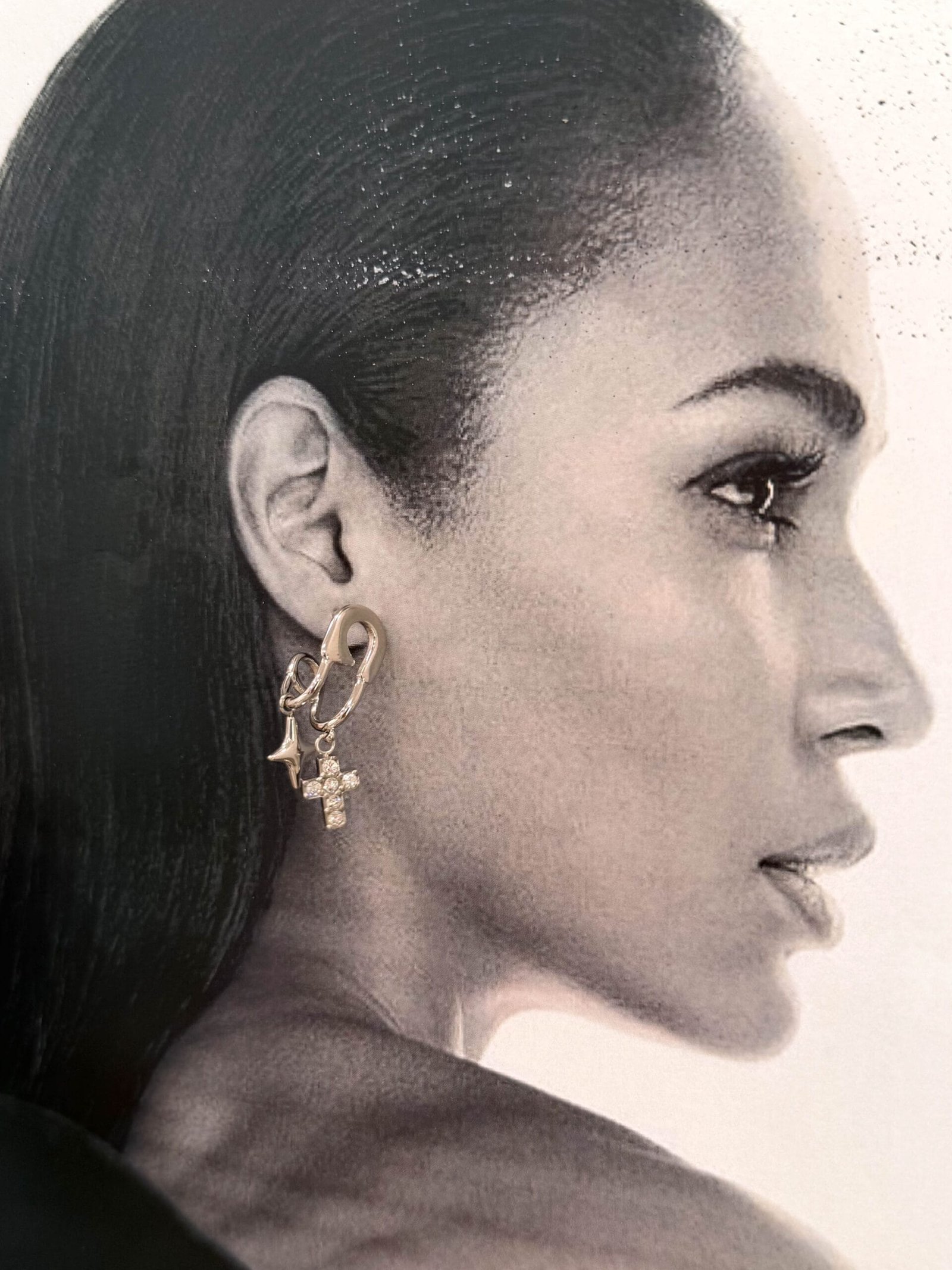 Σκουλαρίκια Star & Cross Drop - Image 4